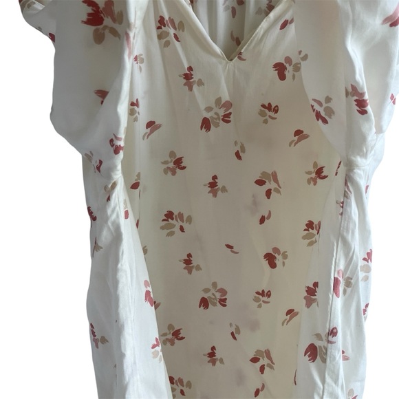 C&C California Peasant floral graphic print blouse, rayon beige boho size 1X - Picture 3 of 8